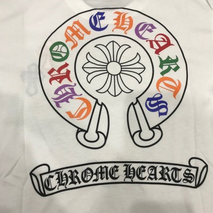 クロムハーツ「Chrome Hearts」レザーアプリケ カラフルクロス Tシャツ