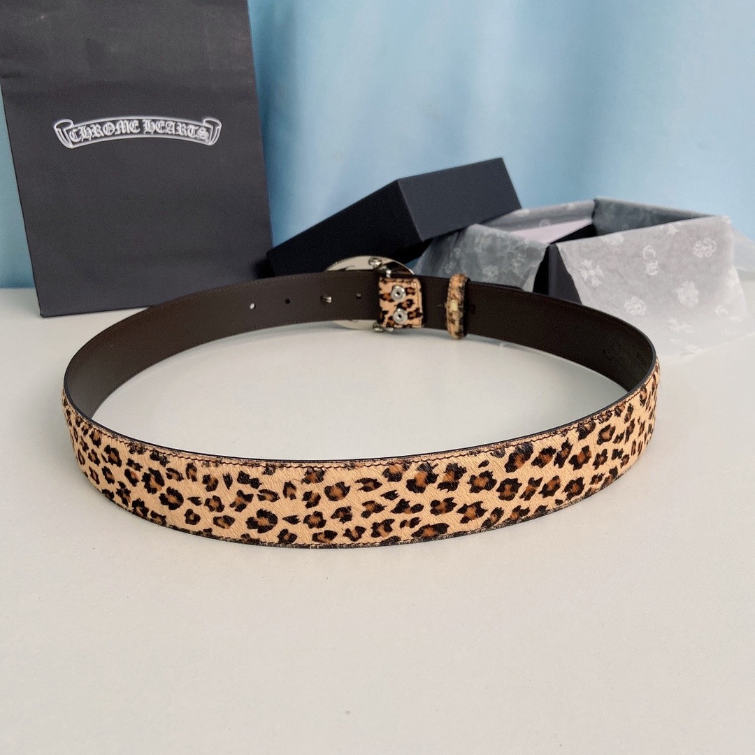 クロムハーツ「Chrome Hearts」レディース ポニーヘア レオパードベルト