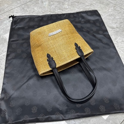 クロムハーツ「Chrome Hearts」クロスエンブロイダリー ラフィアバッグ