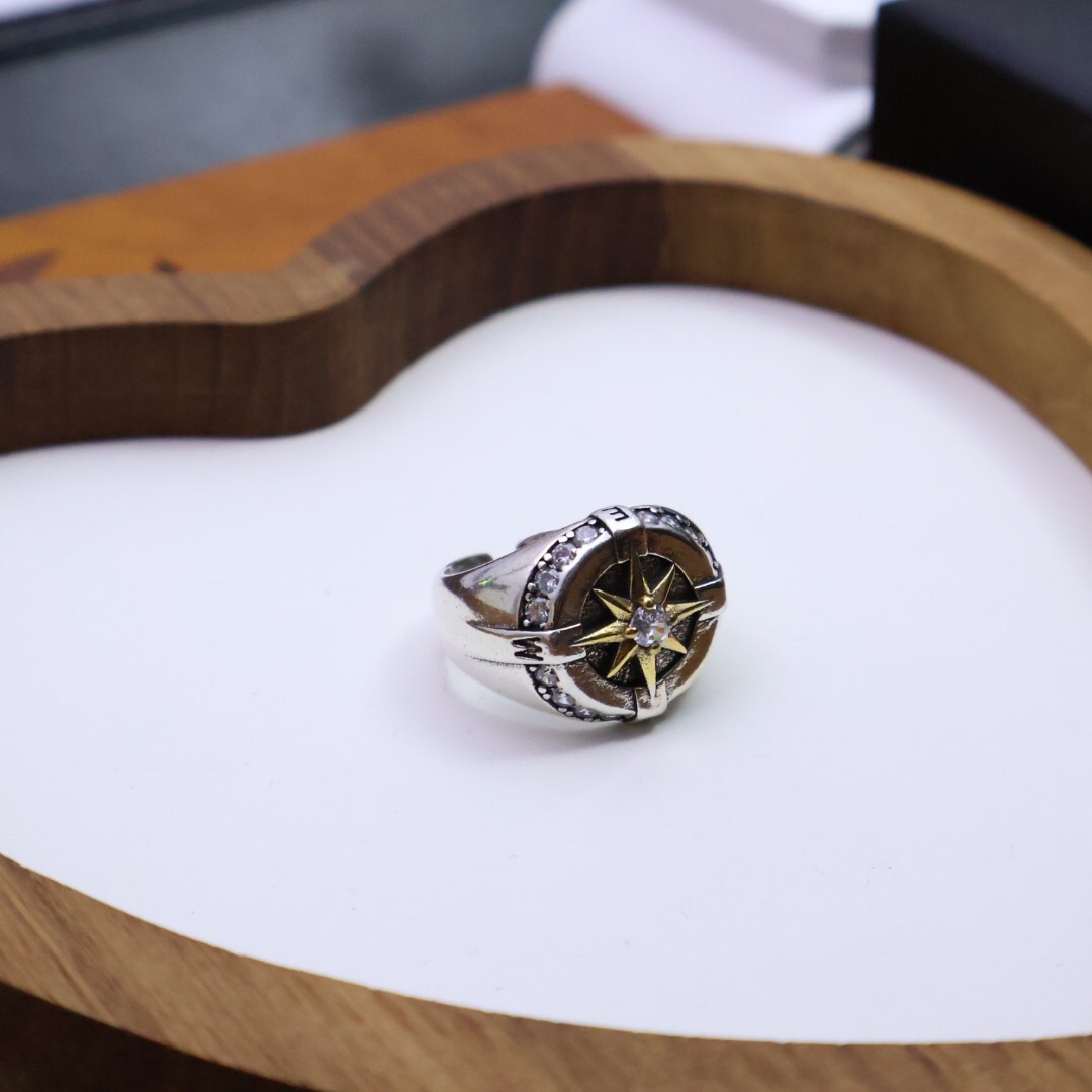 クロムハーツ (Chrome Hearts)クロム ハーツ コンパス クロス フラワー アンティーク リング
