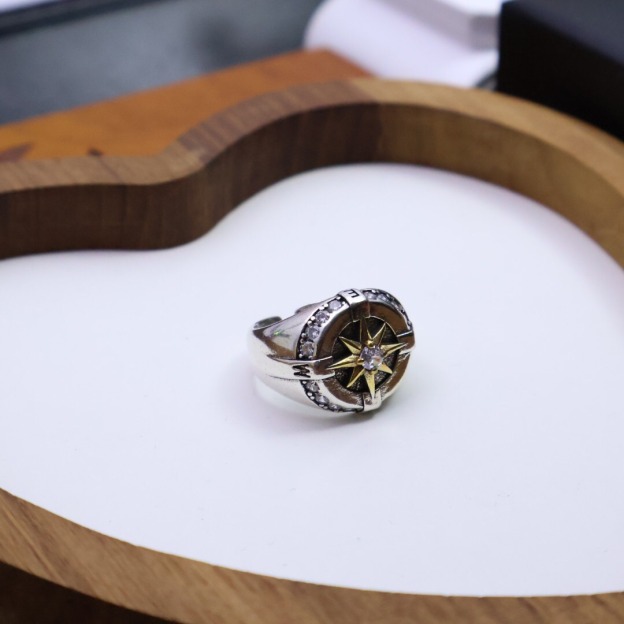 クロムハーツ (Chrome Hearts)クロム ハーツ コンパス クロス フラワー アンティーク リング
