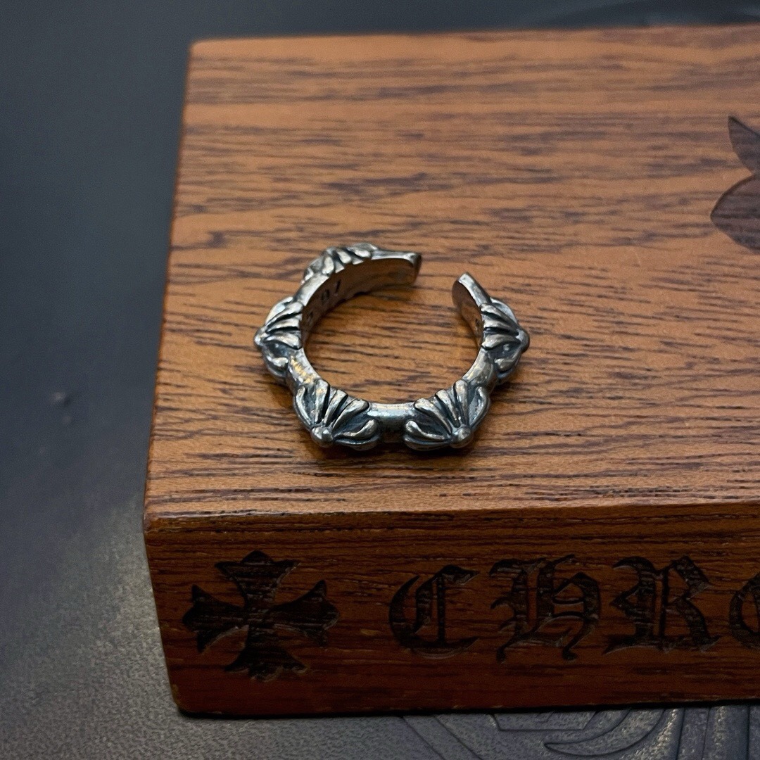 クロムハーツ (Chrome Hearts)クロム ハーツ オープン クロス フラワー アンティーク リング