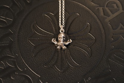 クロムハーツ「Chrome Hearts」スカルペンダント＆ビーズチェーンネックレス