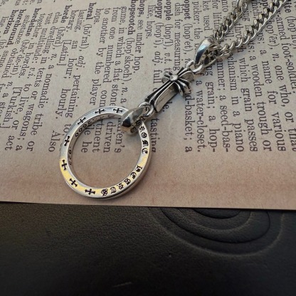 クロムハーツ「Chrome Hearts」ビンテージフラワーボールクロス ペンダントネックレス