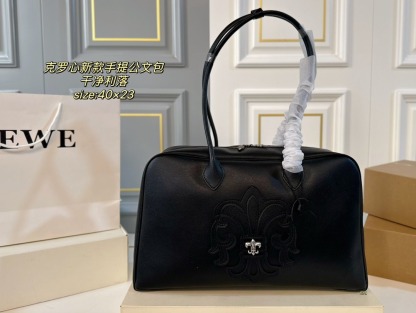 クロムハーツ「Chrome Hearts」レザードキュメントトート 40×23cm