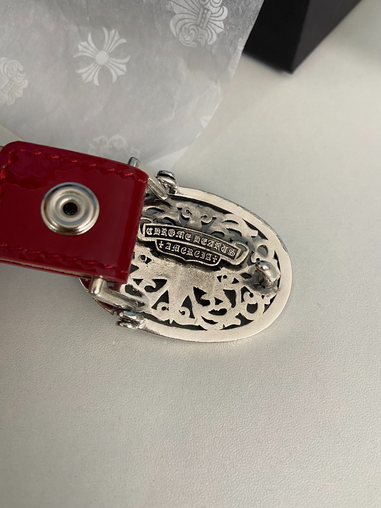 クロムハーツ「Chrome Hearts」 ミニ スターモチーフ デタッチャブルベルト 2.5cm