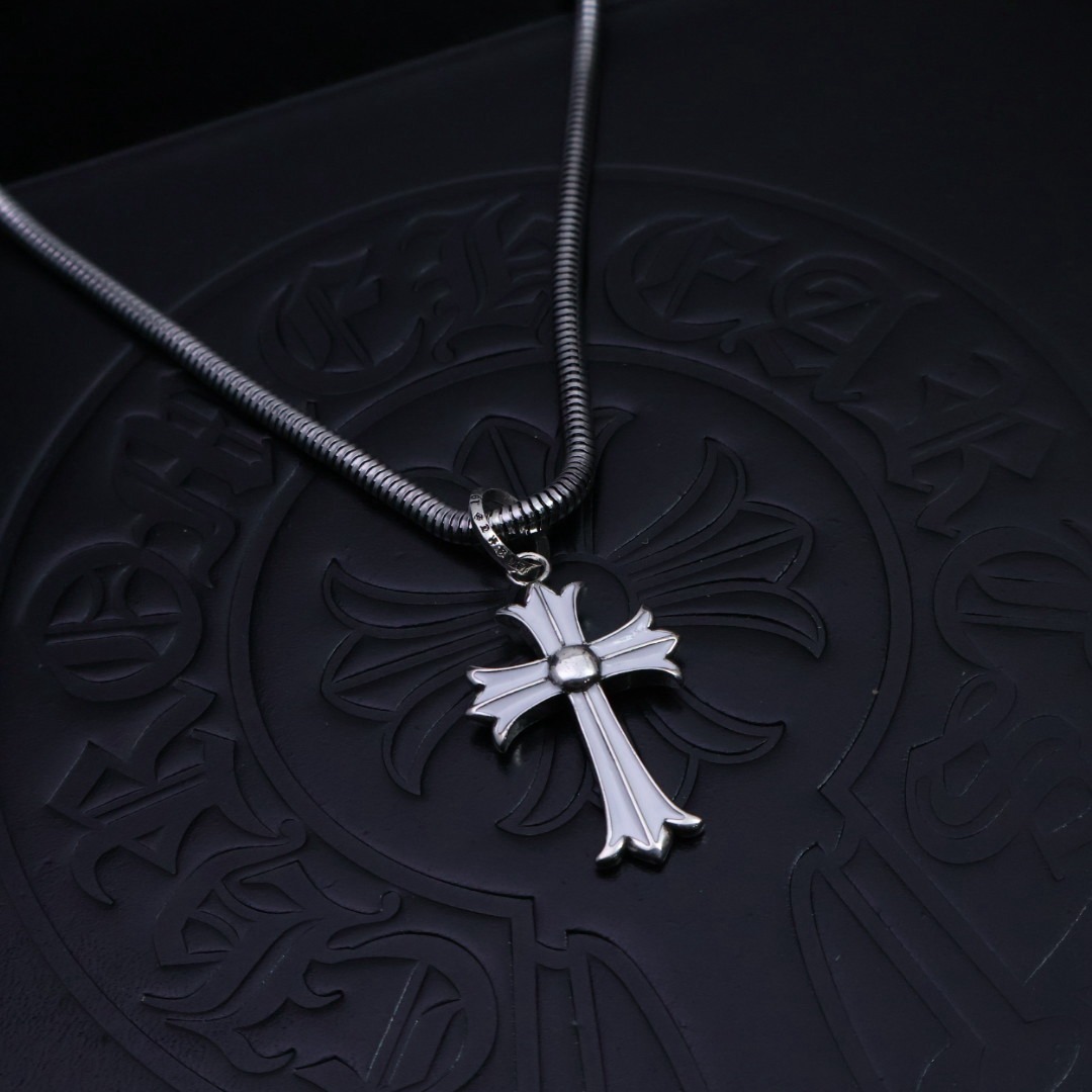 クロムハーツ「Chrome Hearts」ヴィンテージクロス&フラワーペンダントネックレス
