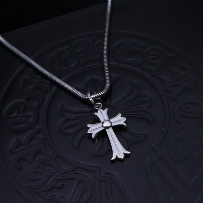 クロムハーツ「Chrome Hearts」ヴィンテージクロス&フラワーペンダントネックレス