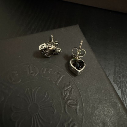クロムハーツ「Chrome Hearts」クロムハーツ クラウン＆ハートピアス S925 ユニセックス ピアス