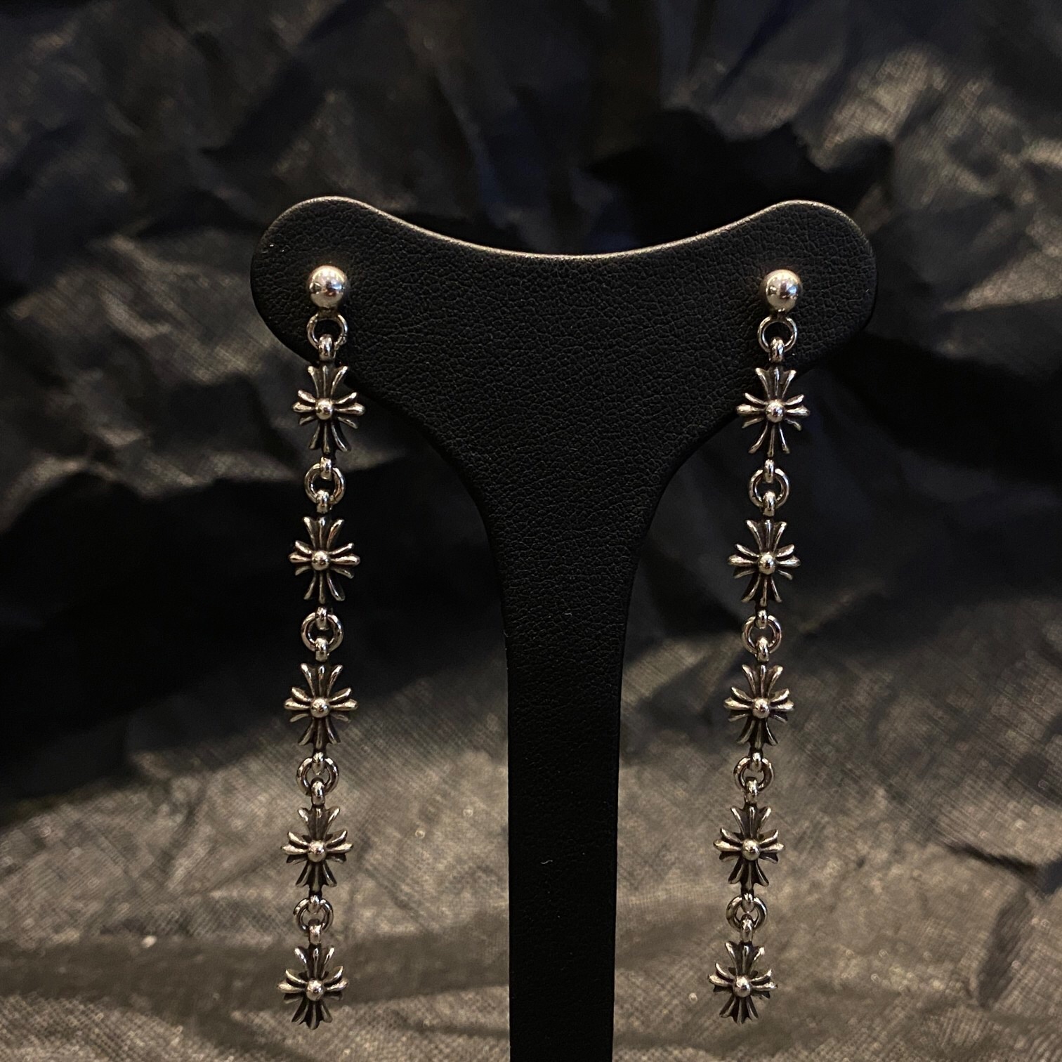 クロムハーツ「Chrome Hearts」クロムハーツ 5セクションクロスフラワーピアス S925 ユニセックス ピアス