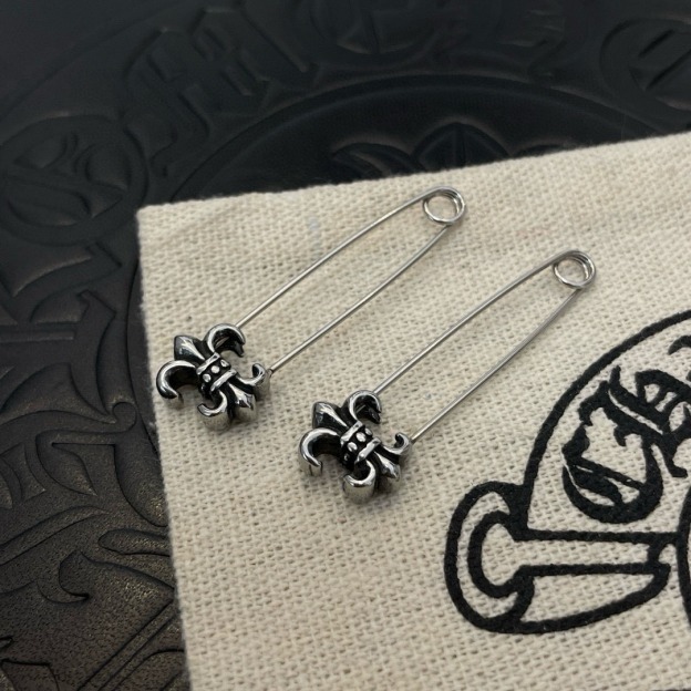 クロムハーツ「Chrome Hearts」ピンスカウトフラワーピアス S925 ハンドメイド ピアス