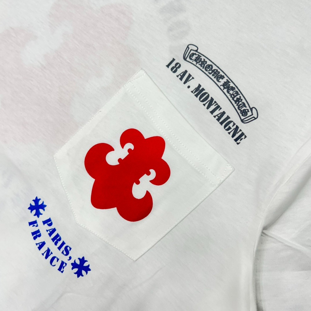 クロムハーツ「Chrome Hearts」サンスクリット&スカウトフラワー プリントTシャツ