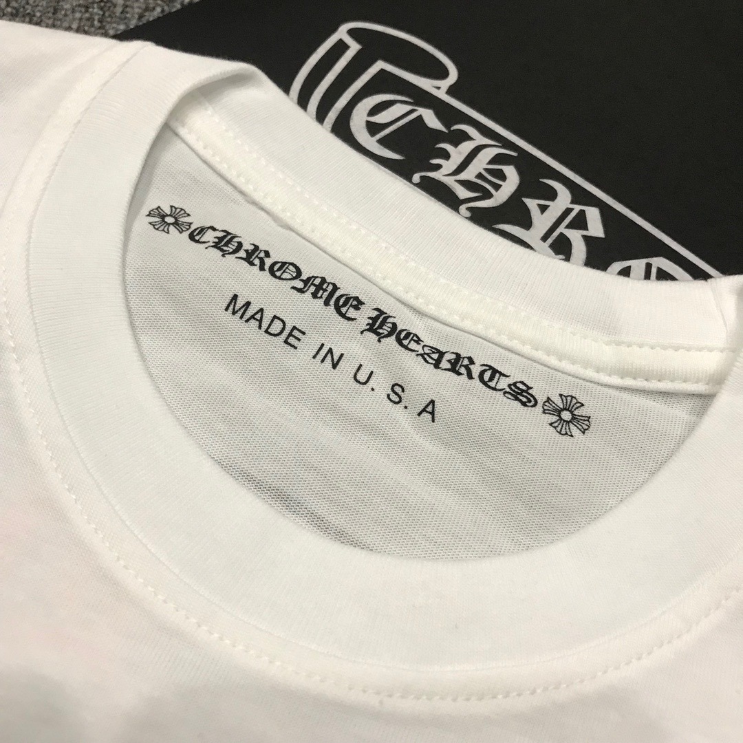 クロムハーツ「Chrome Hearts」レザーアプリケ カラフルクロス Tシャツ