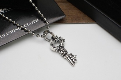 クロムハーツ「Chrome Hearts」キー＆ハートロック ペンダントネックレス
