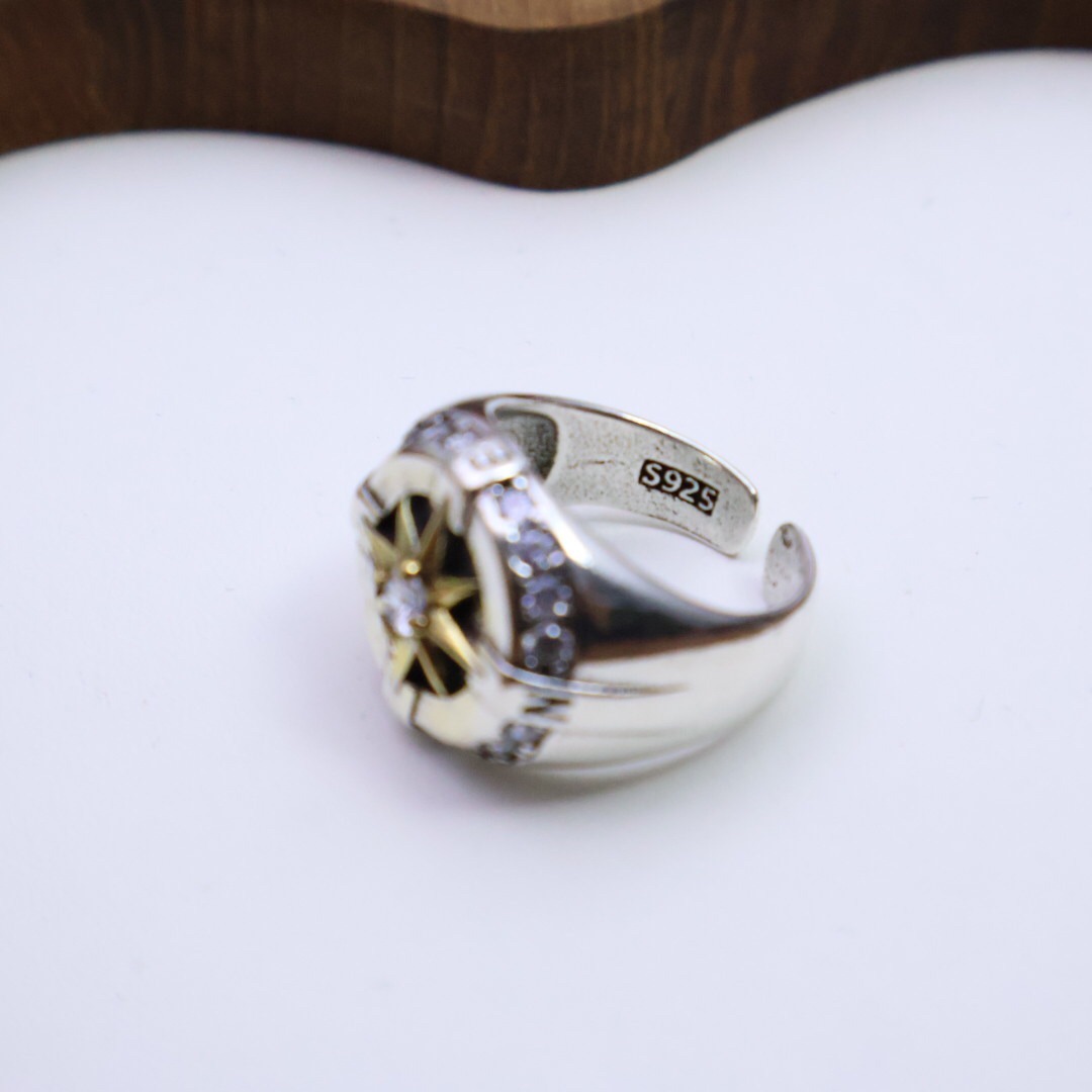 クロムハーツ (Chrome Hearts)クロム ハーツ コンパス クロス フラワー アンティーク リング