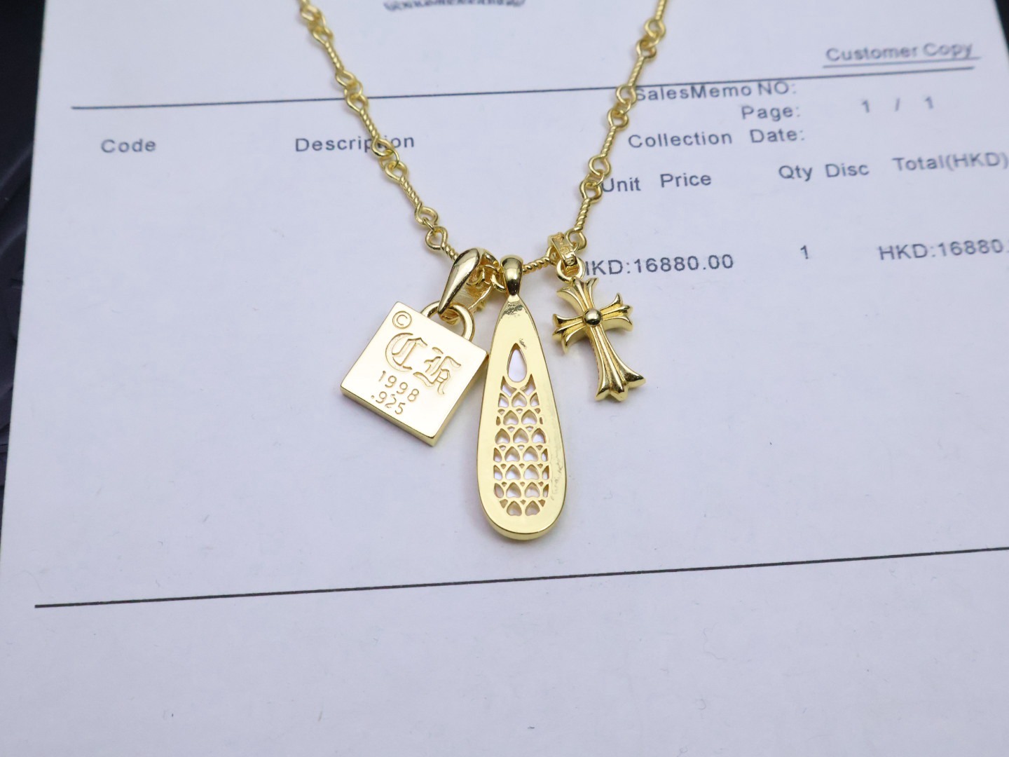 クロムハーツ「Chrome Hearts」ミリタリークロスフラワーネックレス