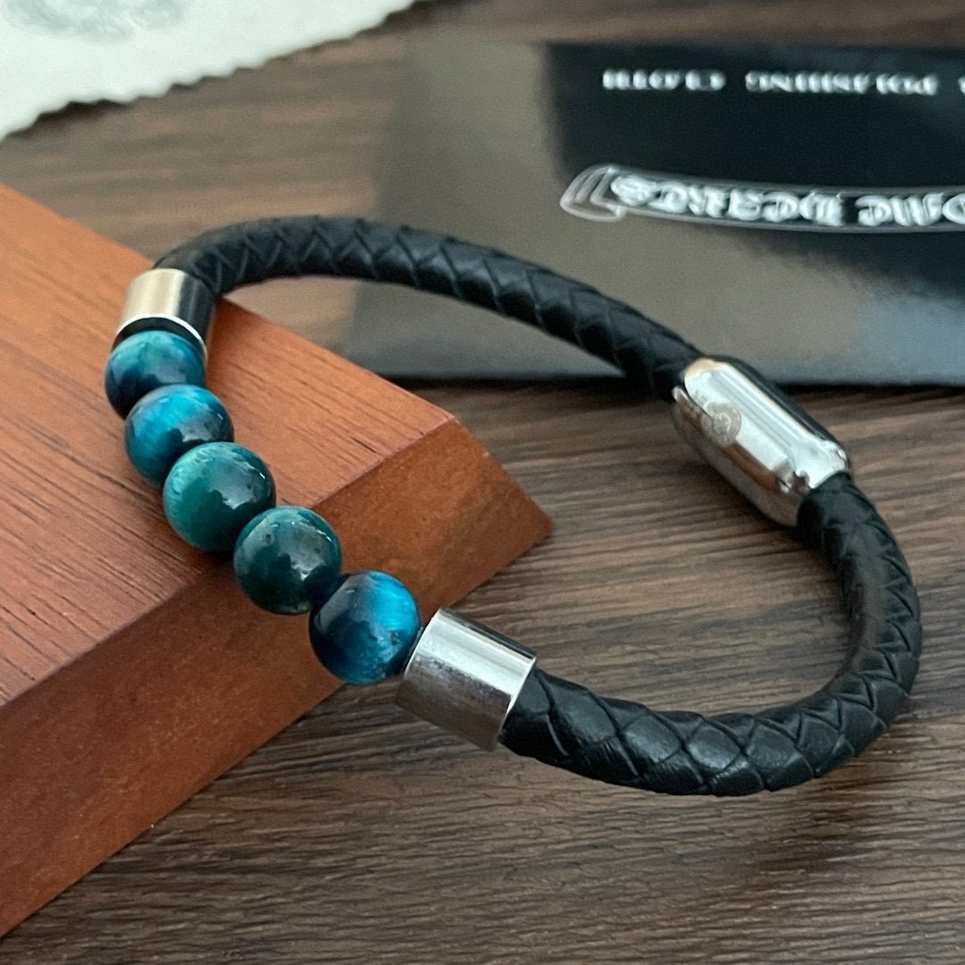 クロムハーツ「Chrome Hearts」ビンテージカラービーズ レザーコード ブレスレット