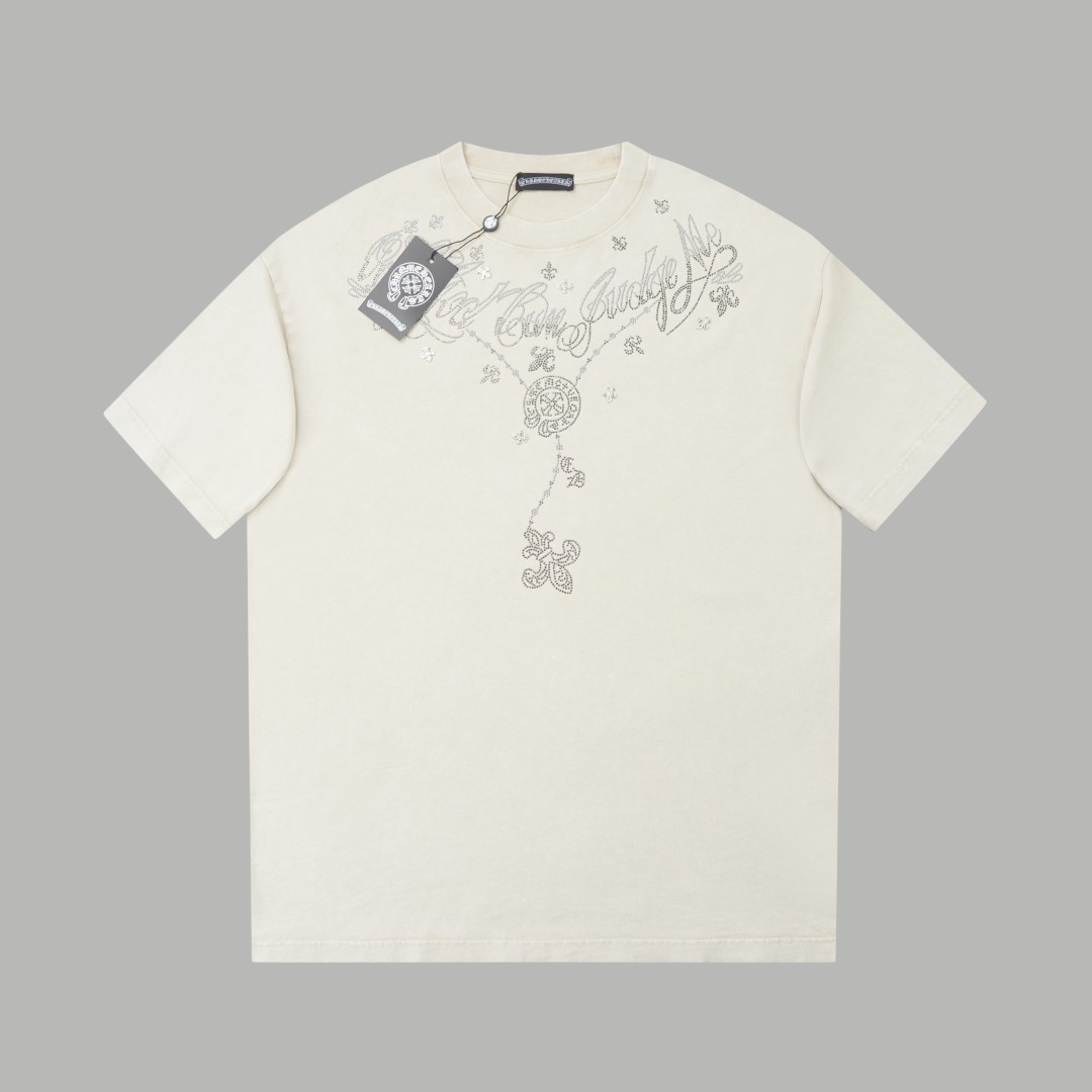 クロムハーツ「Chrome Hearts」クロスデザインTシャツ + 半袖Tシャツ（S/M/L/XL）