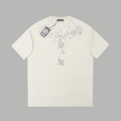 クロムハーツ「Chrome Hearts」クロスデザインTシャツ + 半袖Tシャツ（S/M/L/XL）