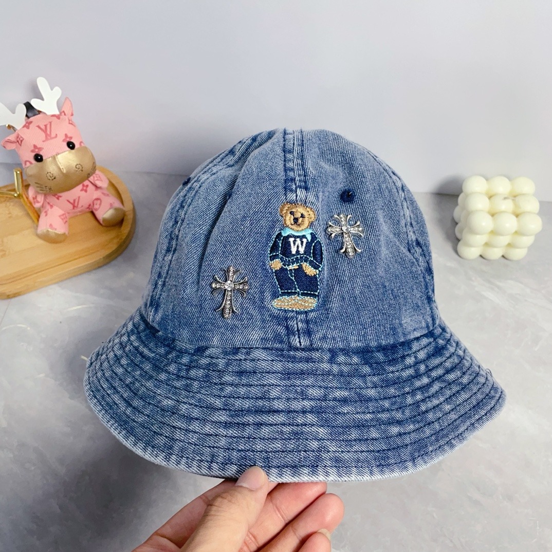 クロムハーツ「Chrome Hearts」 ディストレスド デニム バケットハット