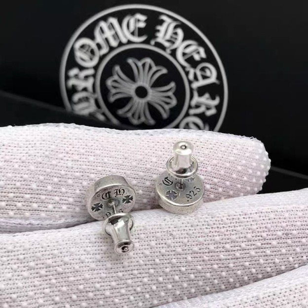 クロムハーツ「Chrome Hearts」クロムハーツ クロスフラワーピアス S925 アンティークシルバー ピアス