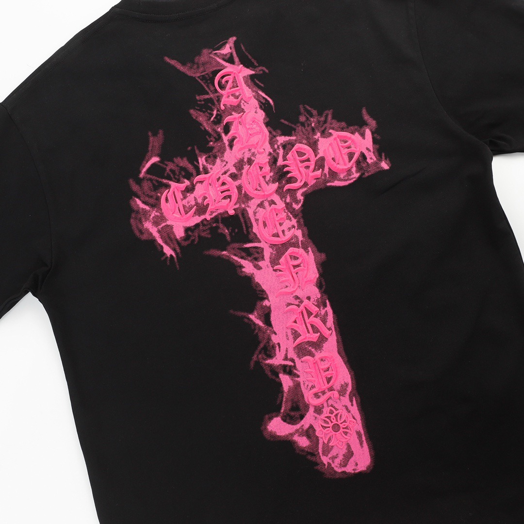 クロムハーツ「Chrome Hearts」フレイムクロス フォームプリントTシャツ + オーバーサイズ半袖Tシャツ