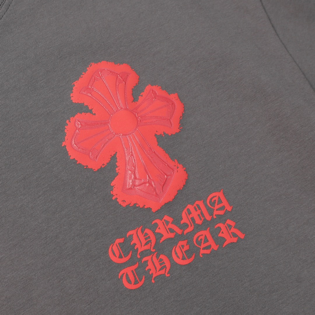 クロムハーツ「Chrome Hearts」 クロスプリント オーバーサイズTシャツ + 半袖カットソー（S/M/L/XL/XXL）