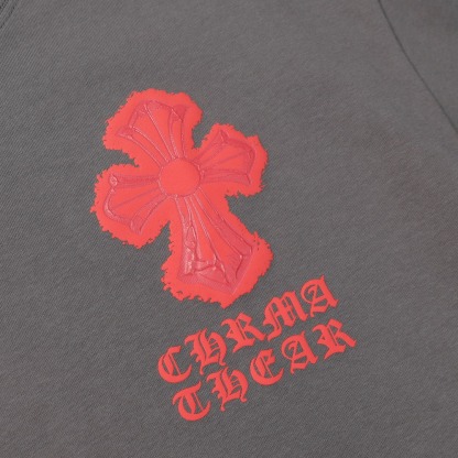 クロムハーツ「Chrome Hearts」 クロスプリント オーバーサイズTシャツ + 半袖カットソー（S/M/L/XL/XXL）
