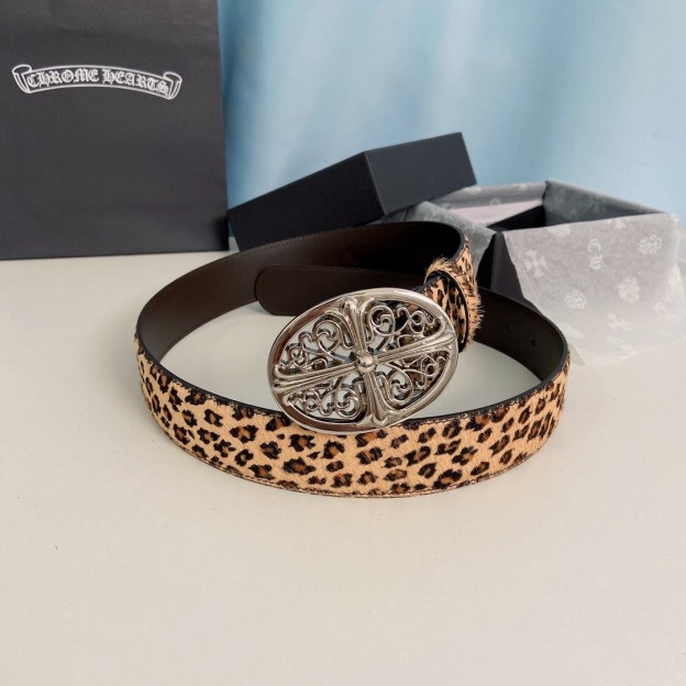 クロムハーツ「Chrome Hearts」レディース ポニーヘア レオパードベルト