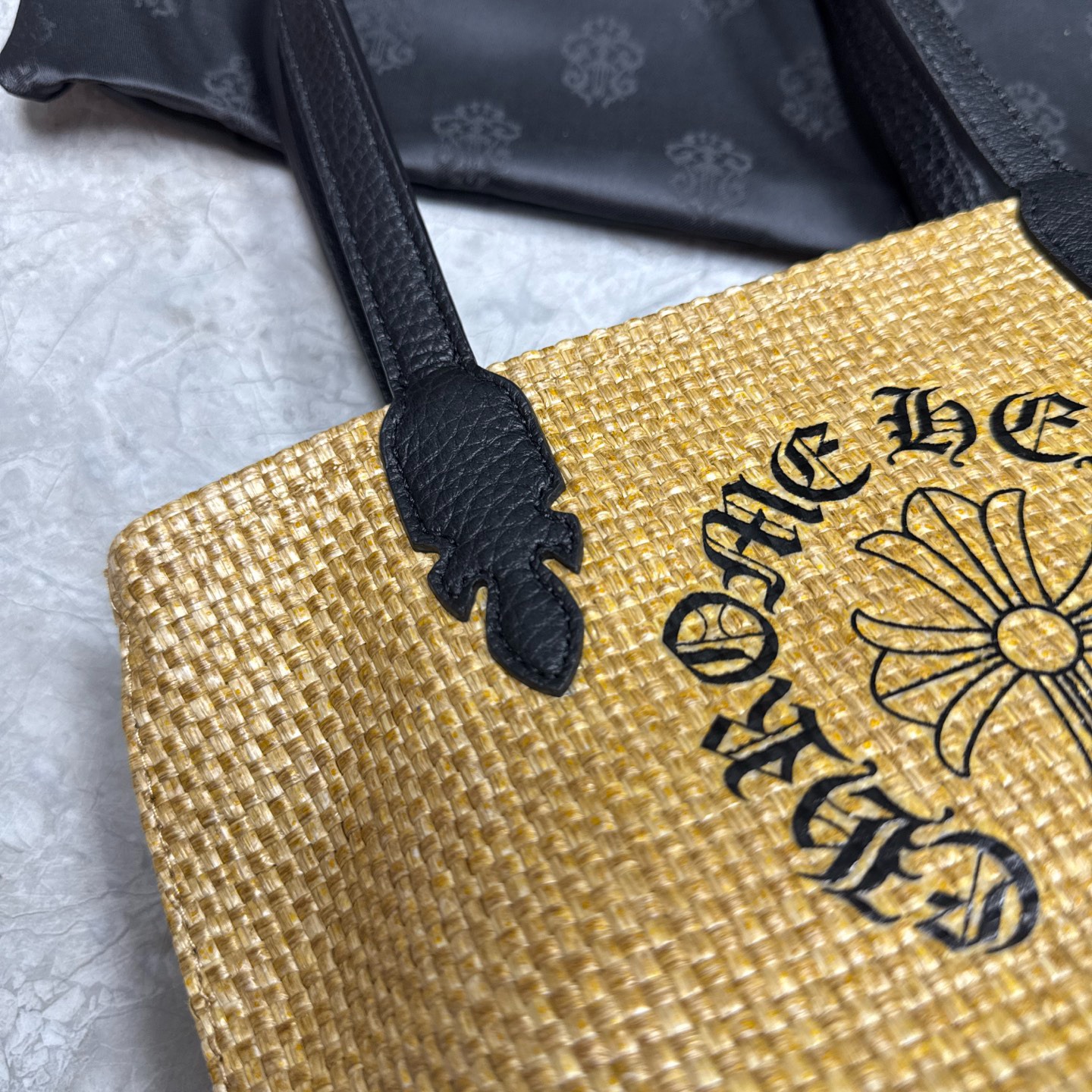 クロムハーツ「Chrome Hearts」クロスエンブロイダリー ラフィアバッグ