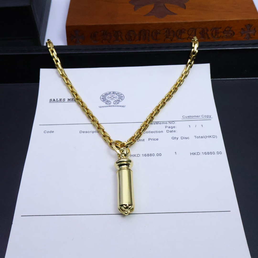 クロムハーツ「Chrome Hearts」ゴールドクロス ハンドメイドネックレス