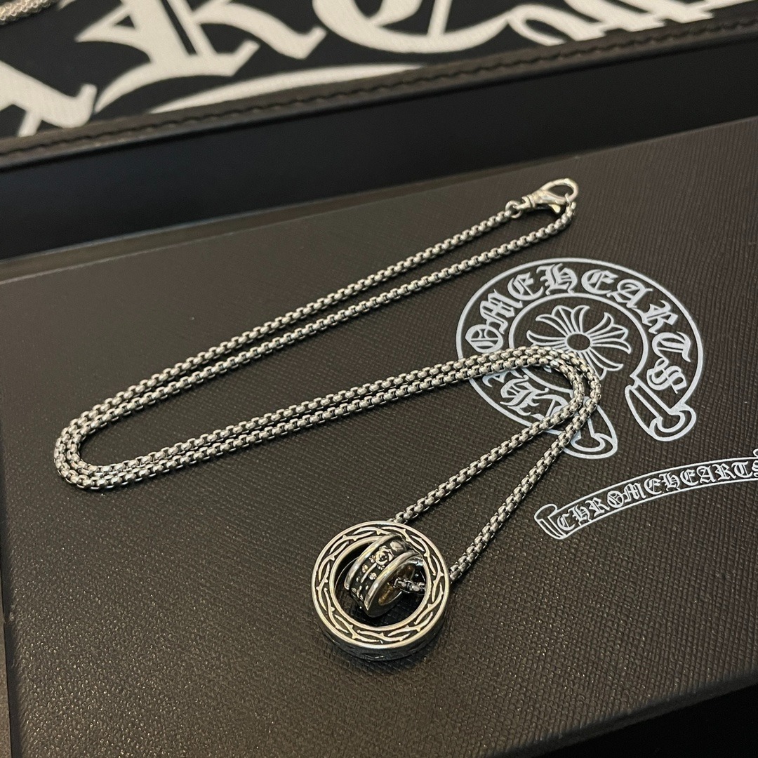 クロムハーツ「Chrome Hearts」ダブルリングクロスペンダントネックレス（ヴィンテージ仕様）