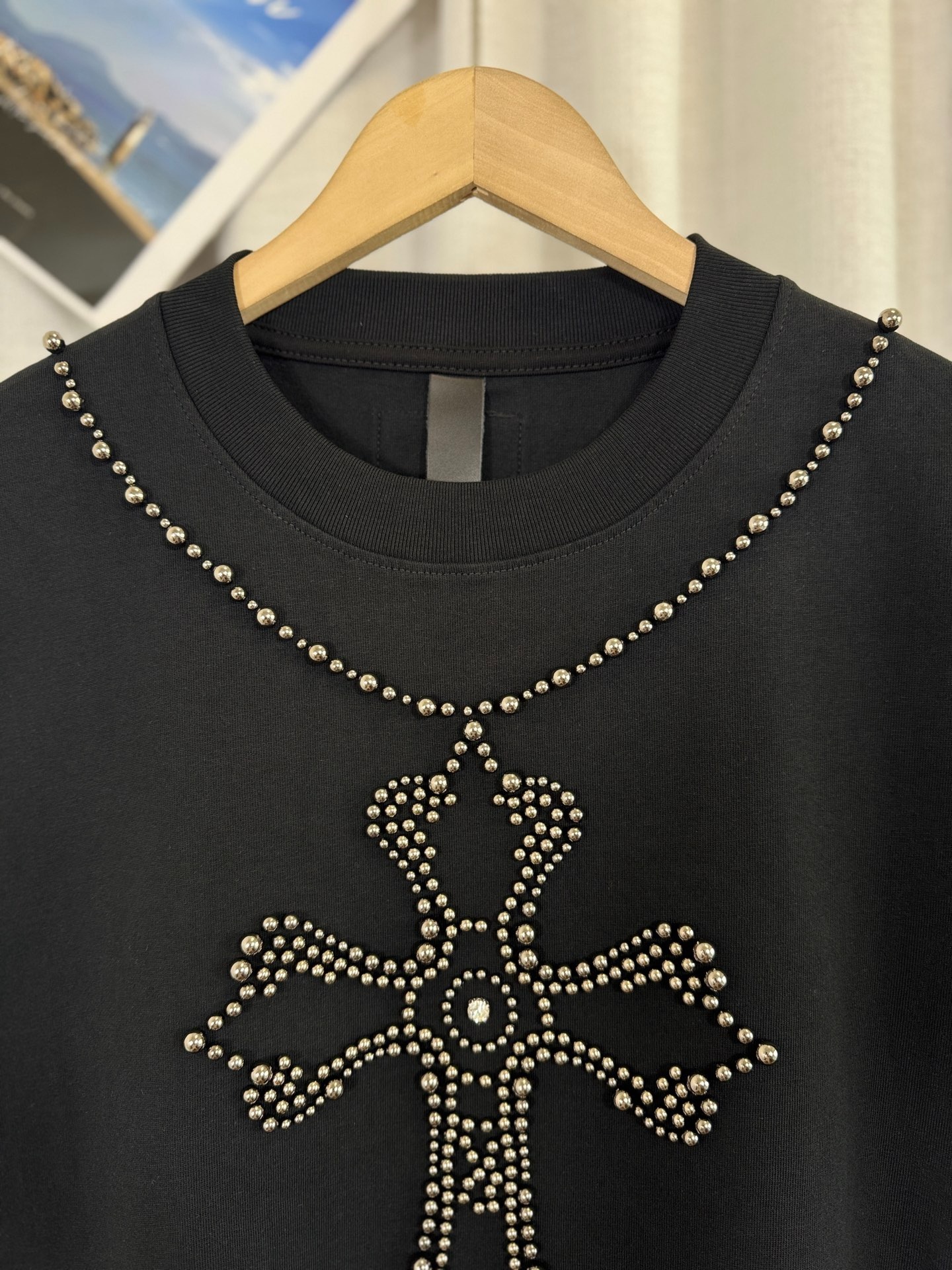 クロムハーツ「Chrome Hearts」ホースシュー＆クロス パールプリント Tシャツ