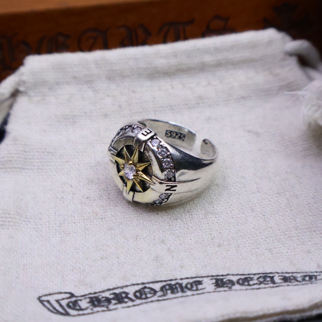 クロムハーツ (Chrome Hearts)クロム ハーツ コンパス クロス フラワー アンティーク リング
