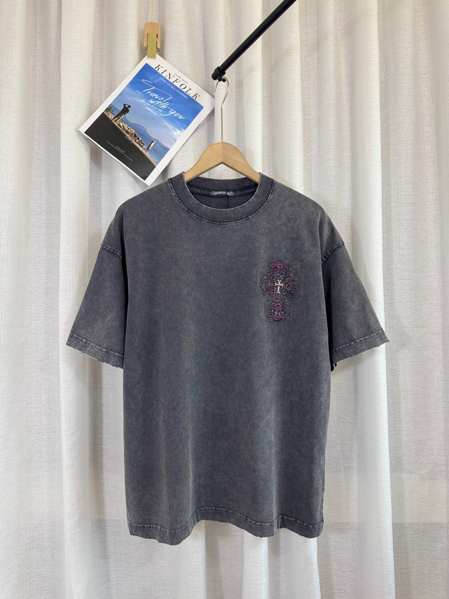 クロムハーツ「Chrome Hearts」クロスパッチワーク ウォッシュドTシャツ