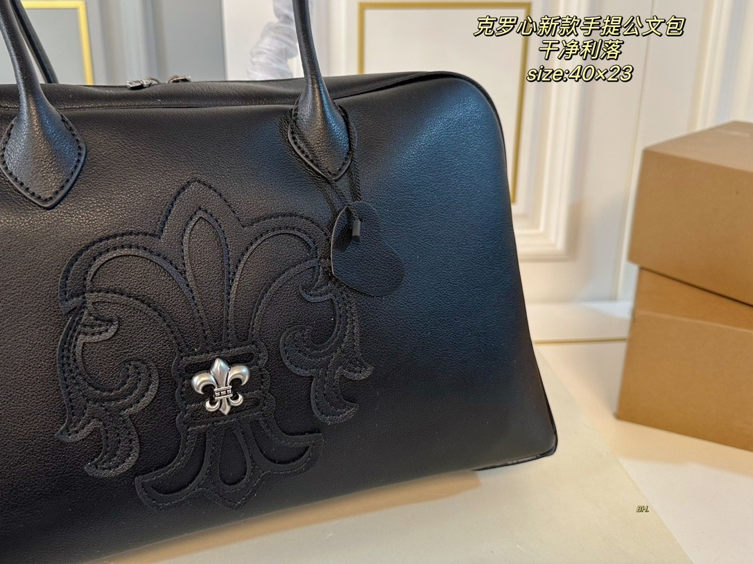 クロムハーツ「Chrome Hearts」レザードキュメントトート 40×23cm