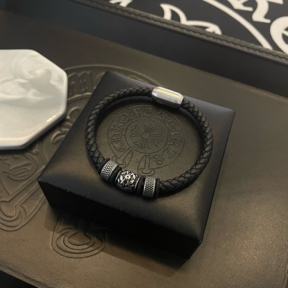 クロムハーツ「Chrome Hearts」Vintage Leather Wrap Bracelet