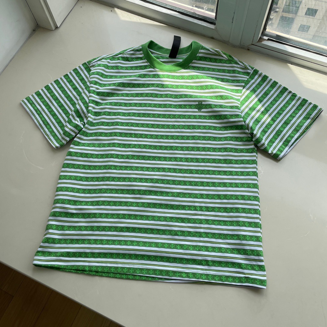 クロムハーツ「Chrome Hearts」ネイビーストライプ カップルTシャツ