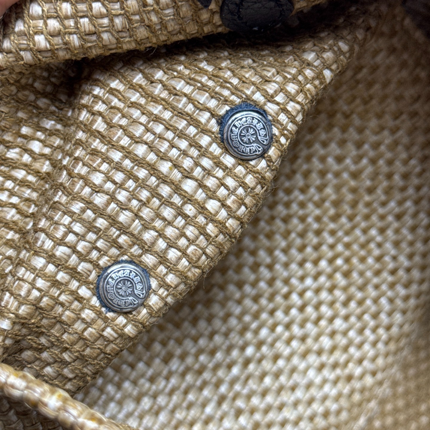 クロムハーツ「Chrome Hearts」クロスエンブロイダリー ラフィアバッグ