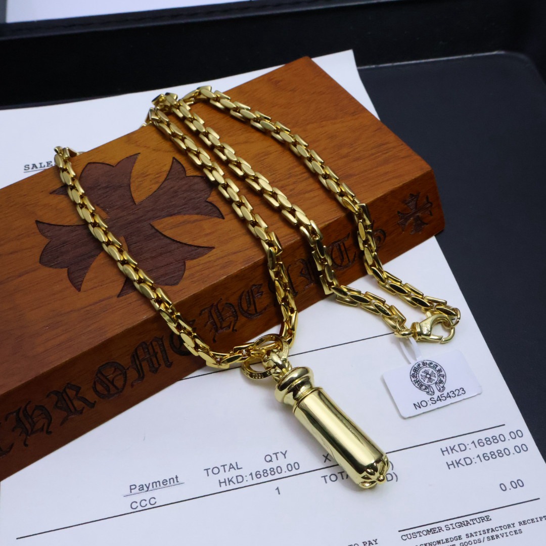 クロムハーツ「Chrome Hearts」ゴールドクロス ハンドメイドネックレス