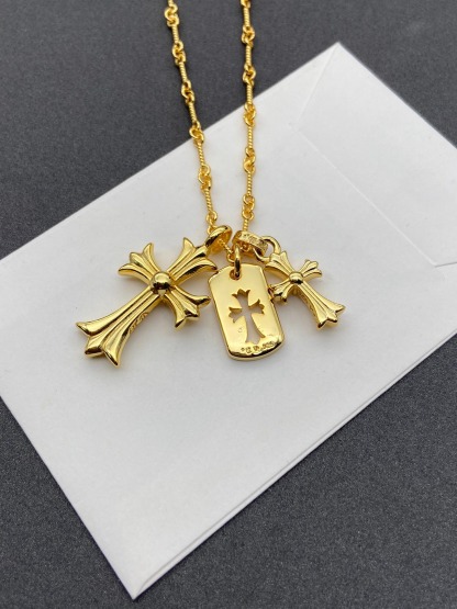 クロムハーツ「Chrome Hearts」ダブルクロスダイヤモンドペンダントネックレス