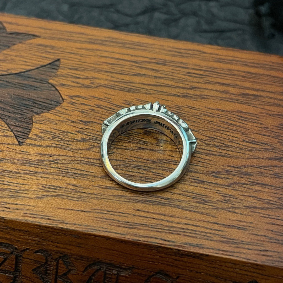 クロムハーツ (Chrome Hearts)クロム ハーツ アンティーク ピンク ダイヤモンド クロス リング