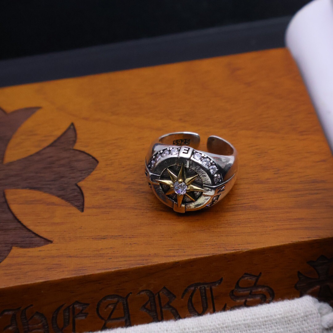 クロムハーツ (Chrome Hearts)クロム ハーツ コンパス クロス フラワー アンティーク リング