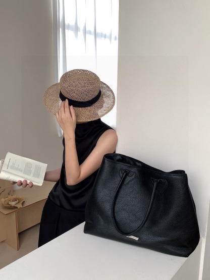 クロムハーツ「Chrome Hearts」クロスロゴ レザートートバッグ 42×32×16cm