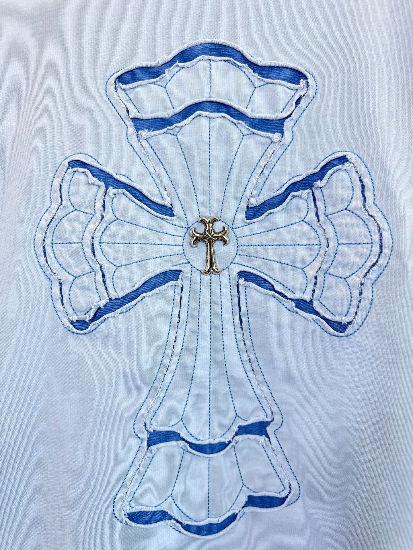 クロムハーツ「Chrome Hearts」クロスパッチワーク ウォッシュドTシャツ