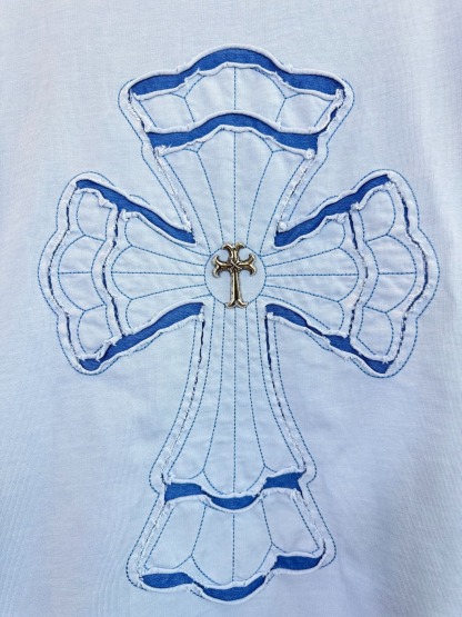 クロムハーツ「Chrome Hearts」クロスパッチワーク ウォッシュドTシャツ