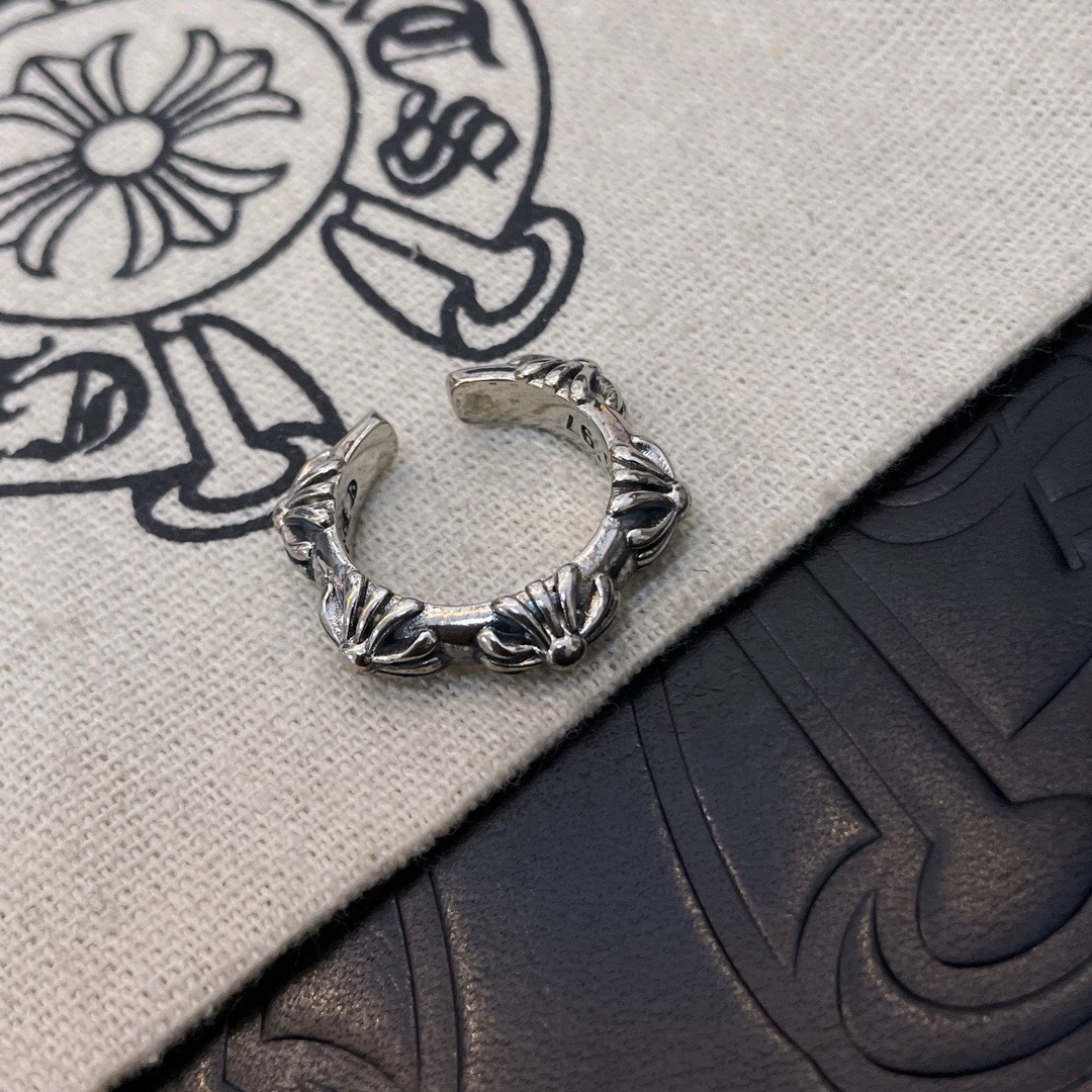 クロムハーツ (Chrome Hearts)クロム ハーツ オープン クロス フラワー アンティーク リング