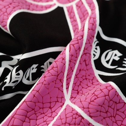 クロムハーツ「Chrome Hearts」ピンク サンスクリットクロス オーバーサイズTシャツ