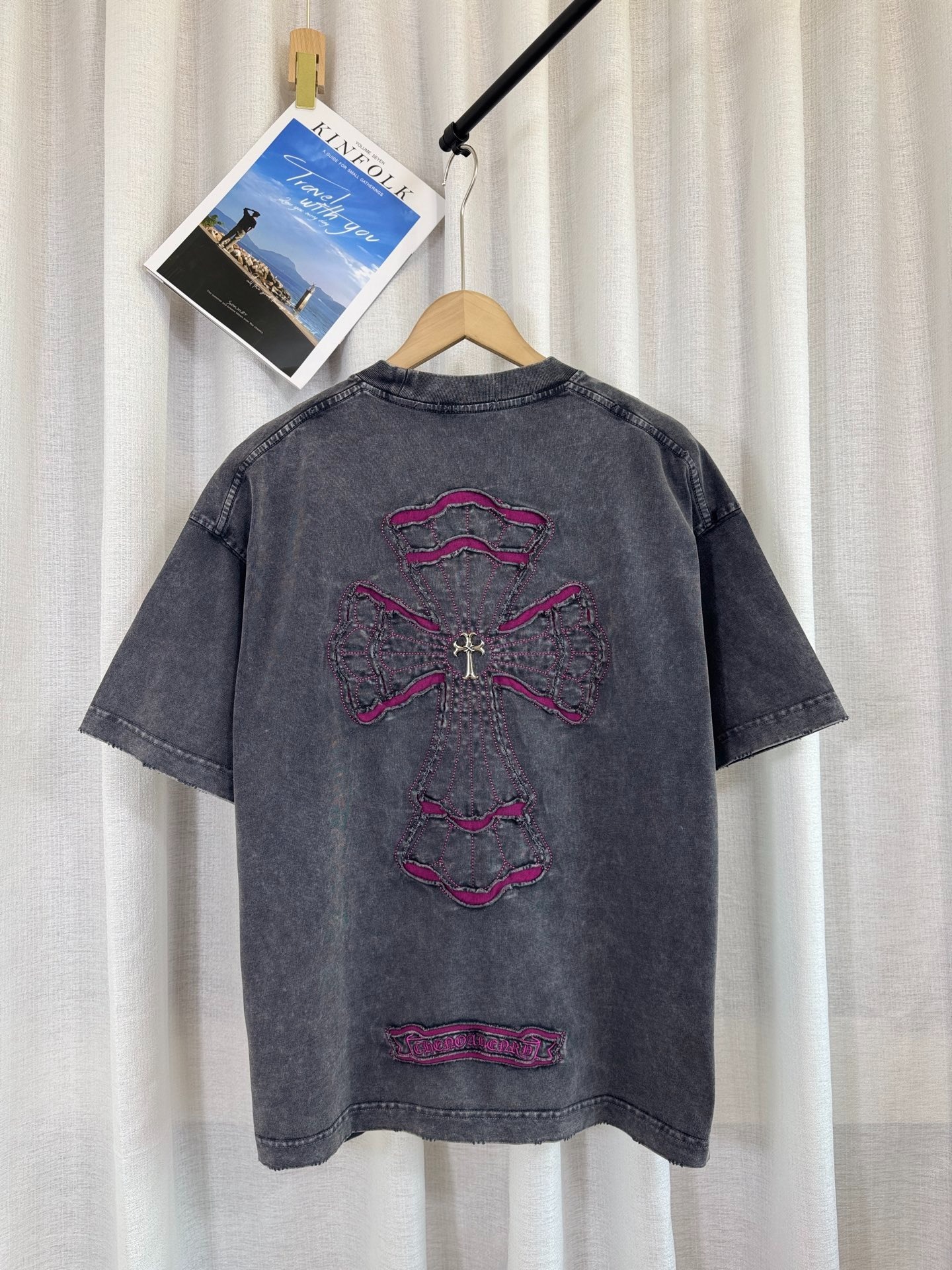クロムハーツ「Chrome Hearts」クロスパッチワーク ウォッシュドTシャツ