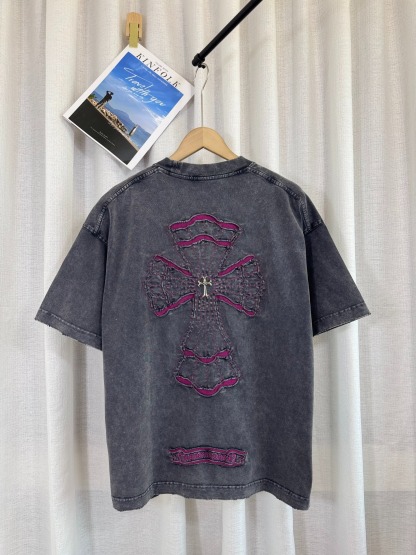 クロムハーツ「Chrome Hearts」クロスパッチワーク ウォッシュドTシャツ